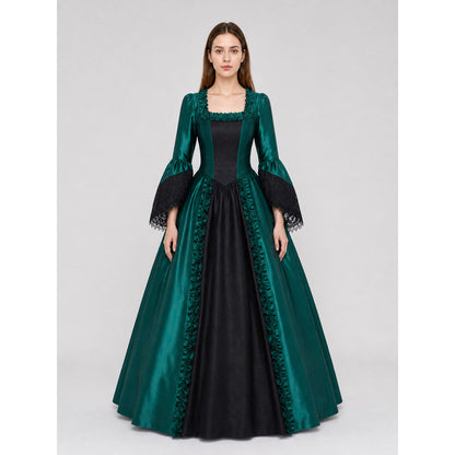 Gothic Victorian Dress with Wide Sleeves on-model view