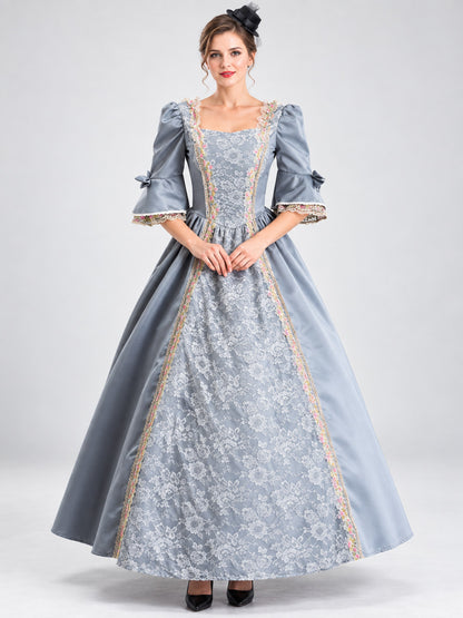 Gray and Silver Adult Carnival Dress with Hat