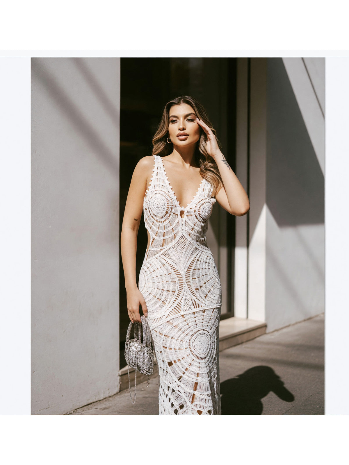 Women’s Sleeveless Beach Dress with a Deep V-Neckline main product view