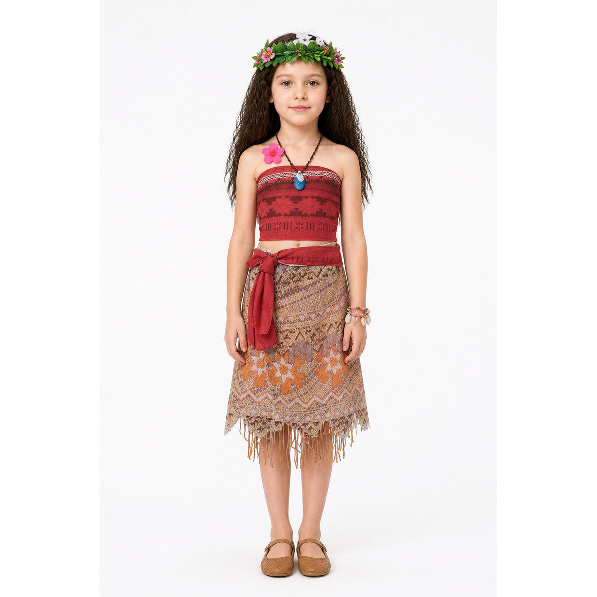 Children's Carnival Costume with a Top and Fringed Skirt main product view