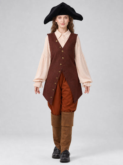 Pirate Costume for Halloween, Stage Performances, and Cosplay front view