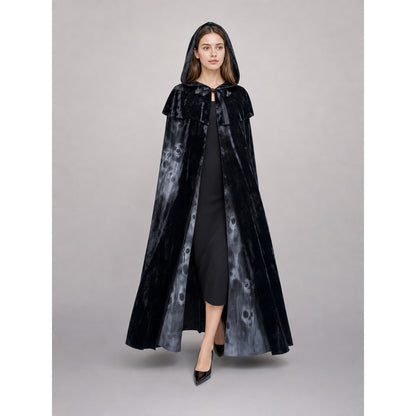 Black hooded costume cloak for cosplay