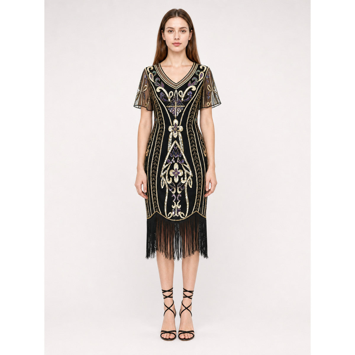 Art Deco fringe cocktail dress
