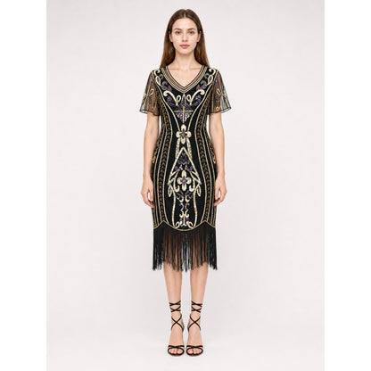 Art Deco fringe cocktail dress