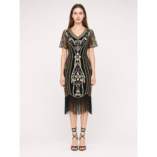 Art Deco fringe cocktail dress