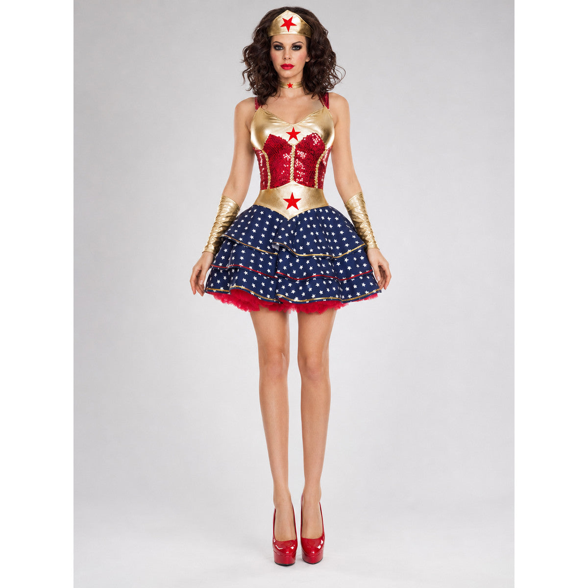 Star Superhero Dress with Red and Blue Tutu Skirt