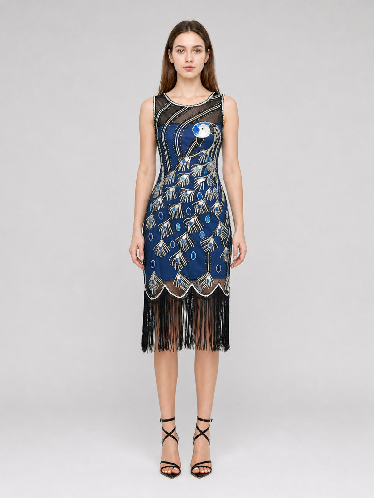1920s-Style Fringe Cocktail Dress front view