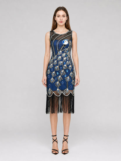 1920s-Style Fringe Cocktail Dress front view
