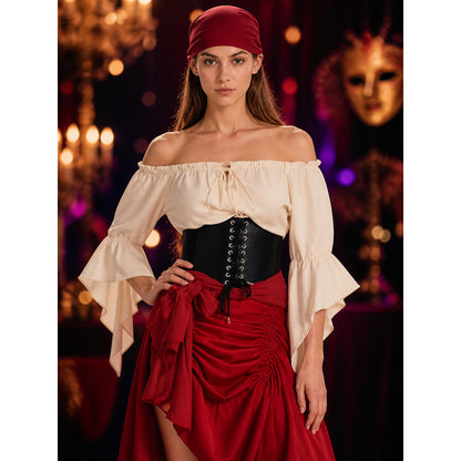 Pirate-Style Costume with Corset on-model view