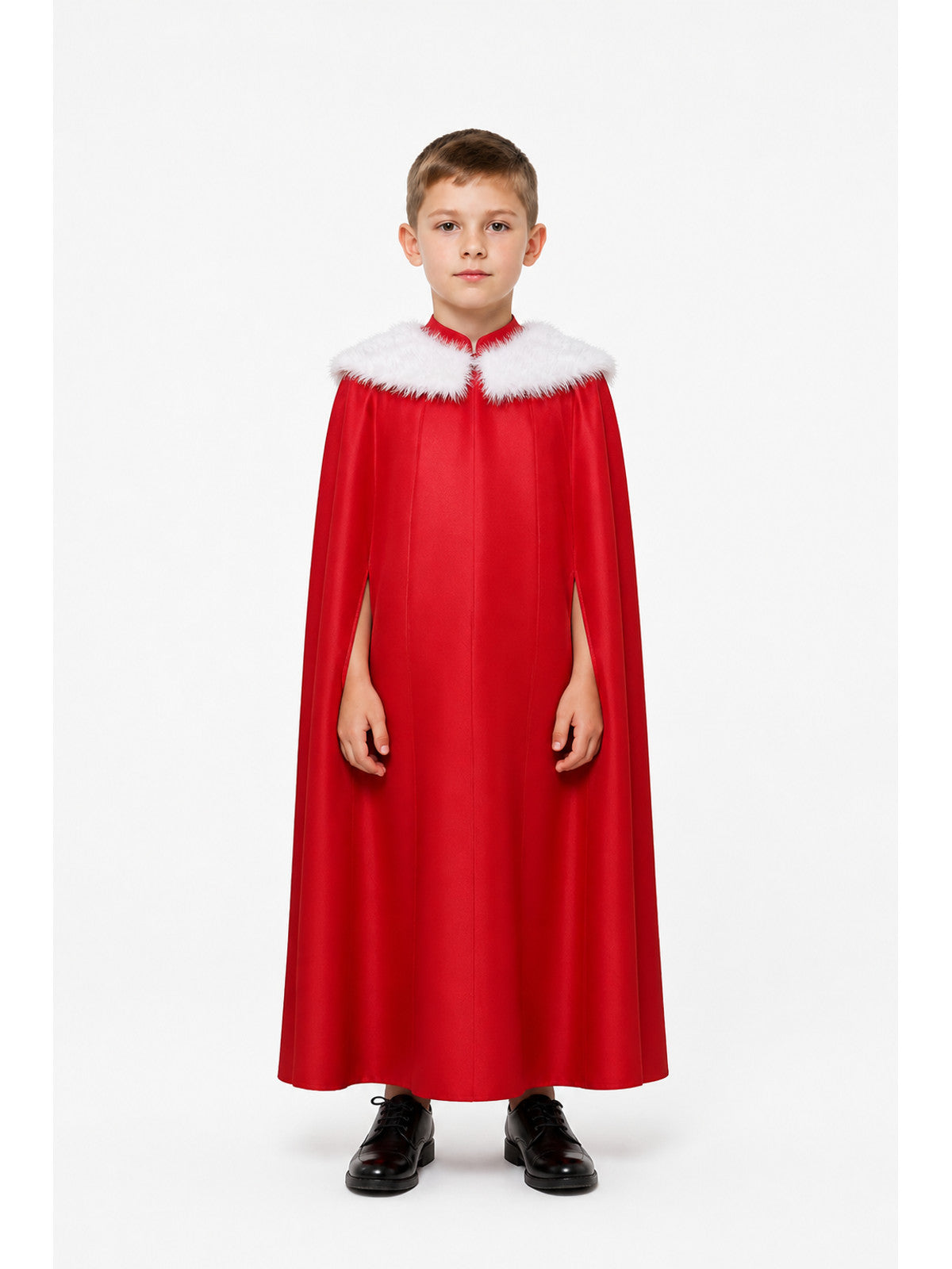 Long Cosplay Cape with White Fur Trim main product view
