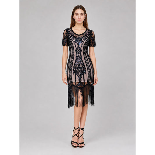 Gatsby-Style Fringe Dress for Parties