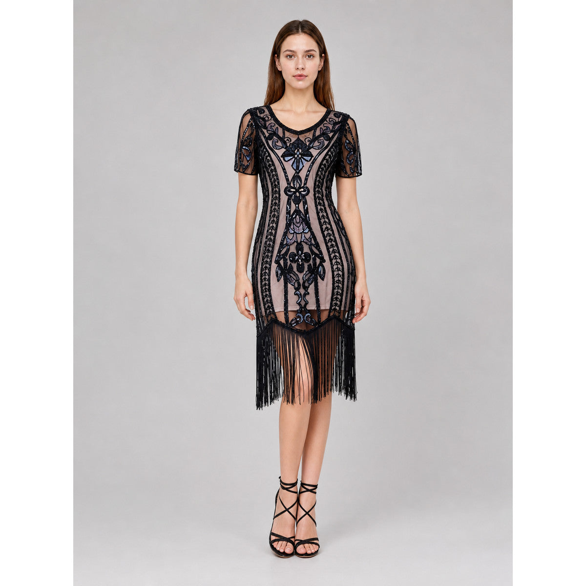 Gatsby-Style Fringe Dress for Parties main product view
