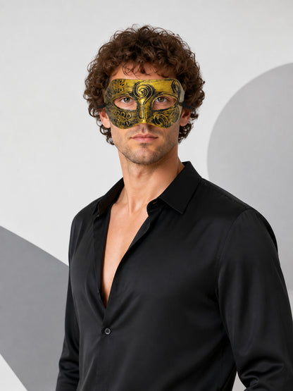 Gold and Black Carnival Mask for Halloween and Cosplay