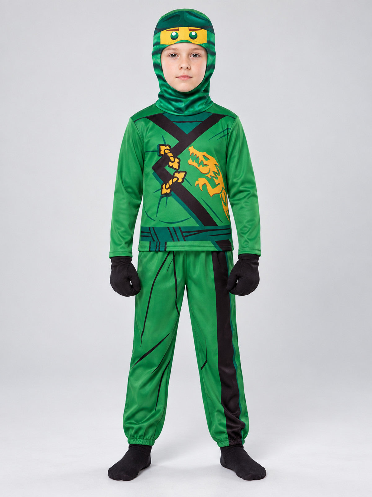 Kids' Green Ninja Costume with Mask
