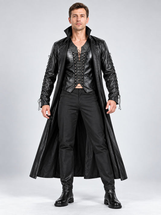 Black Vampire Costume: Coat, Vest, Pants