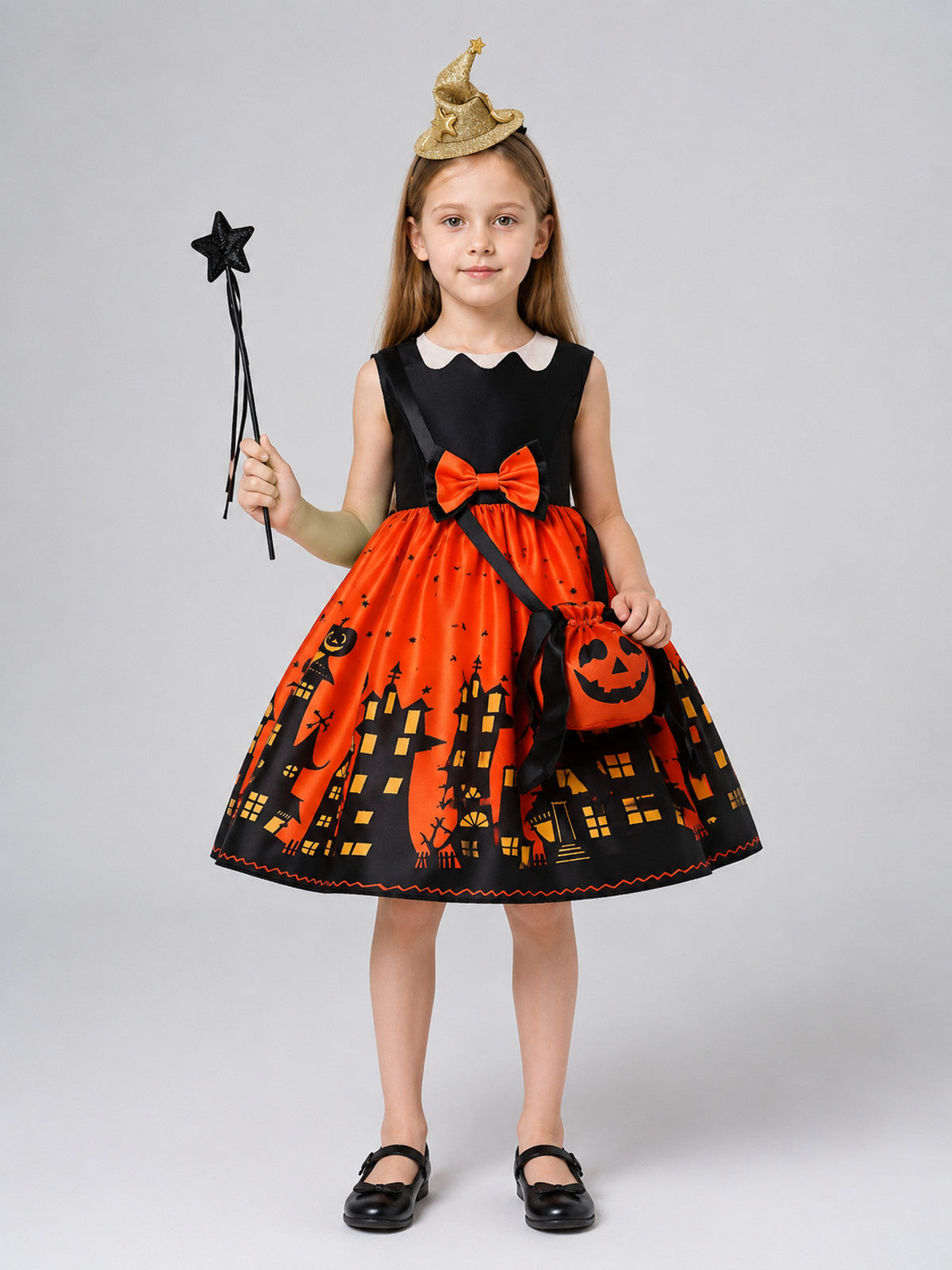 Children’s Carnival Dress with Full Skirt on-model view