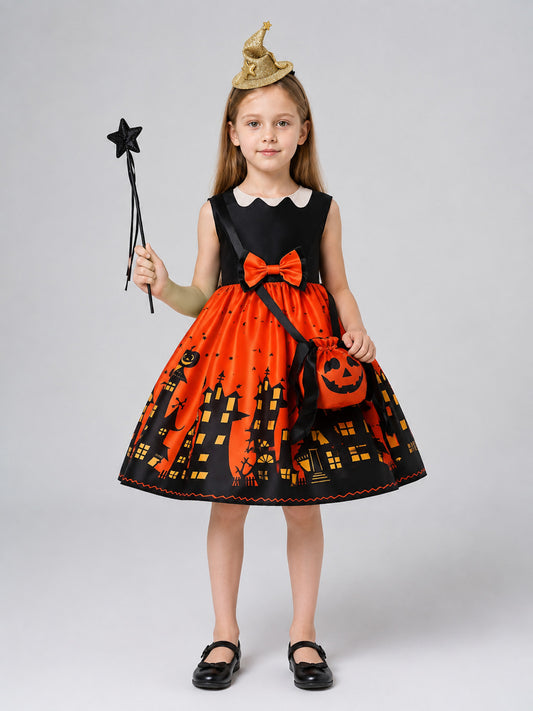 Children’s Carnival Dress with Full Skirt on-model view
