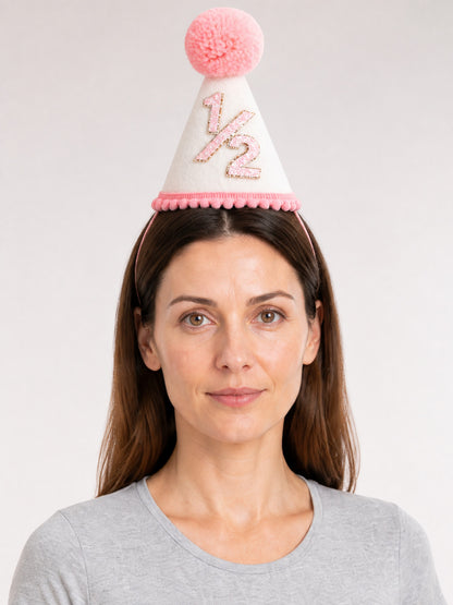 Pink Carnival Party Hat with Glittery 1/2 main product view