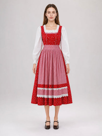 Red Riding Hood Cosplay Dress, Red and White on-model view