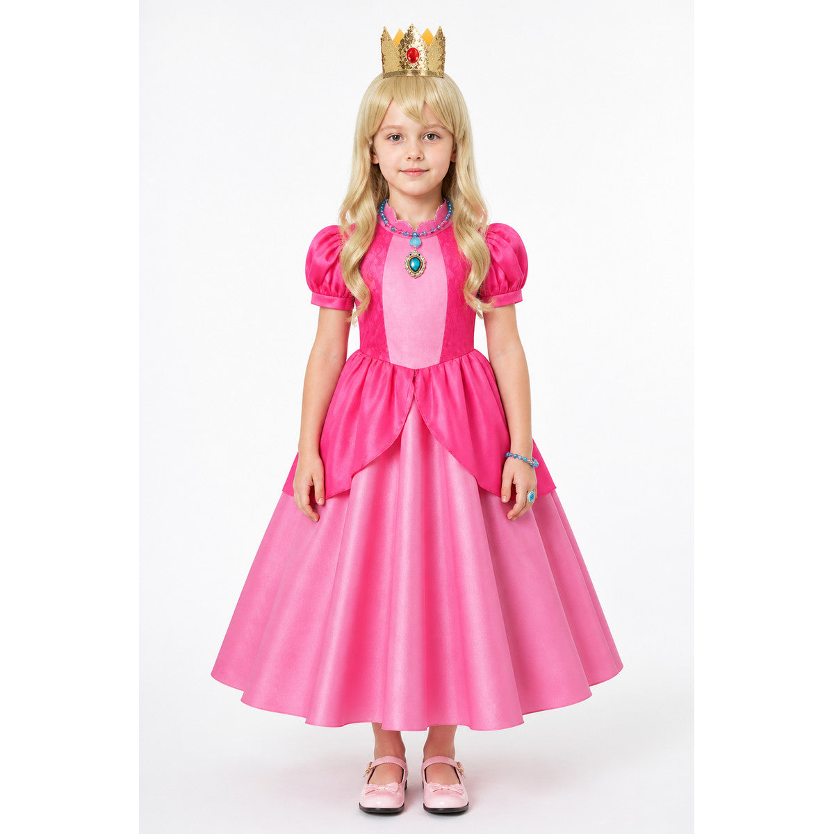 Princess Costume with Dress, Wig, and Crown main product view