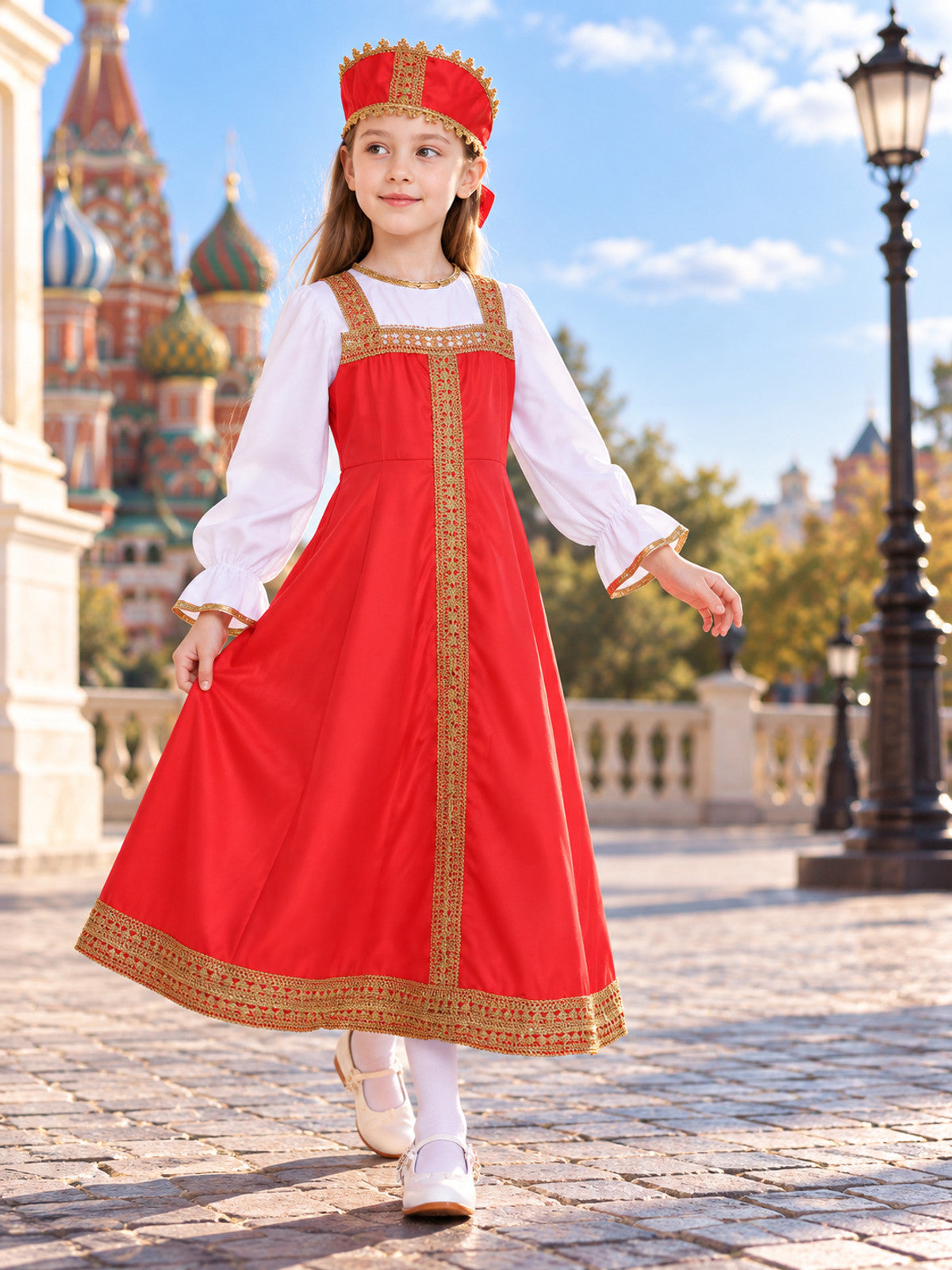Long Carnival Dress with Headpiece main product view