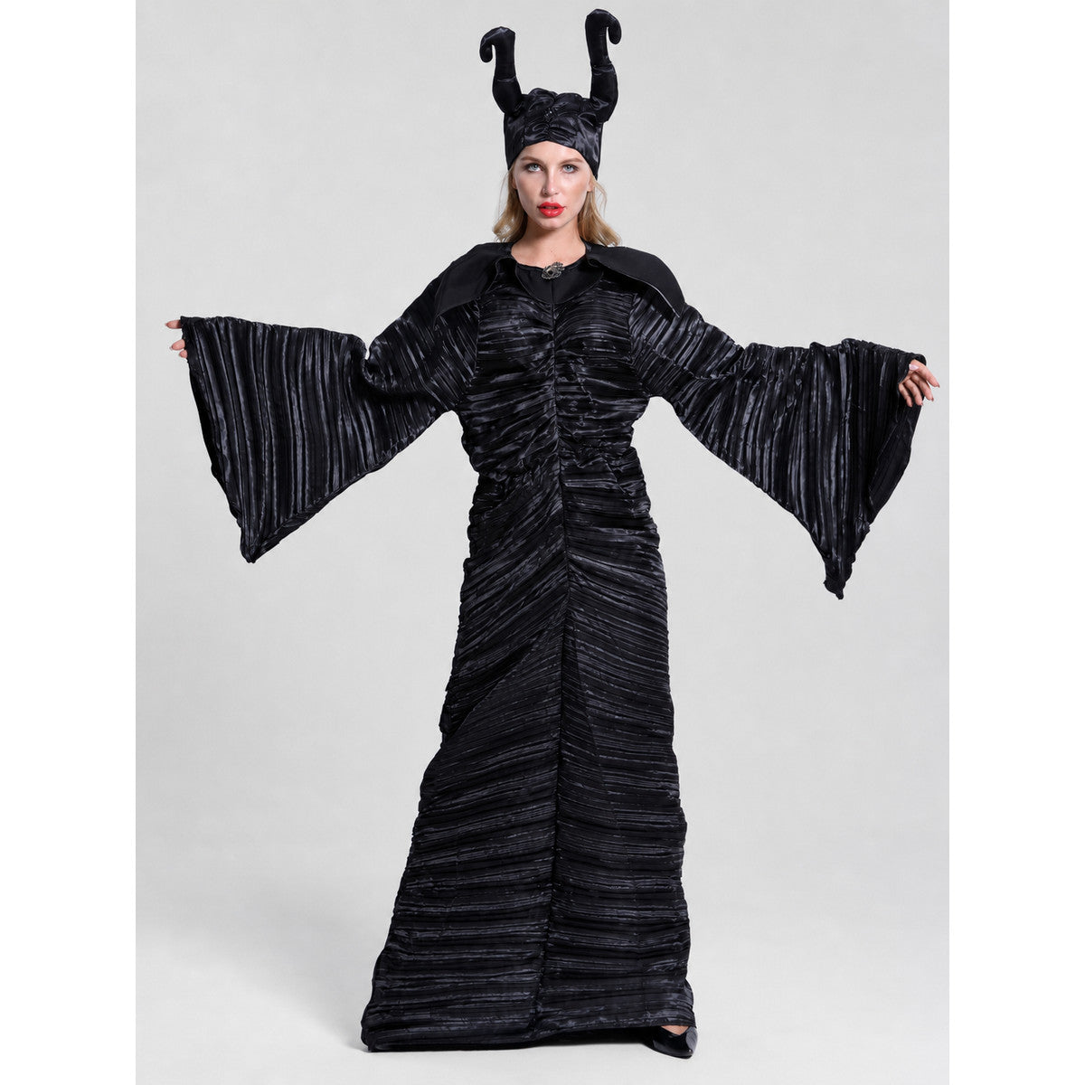 Black Long Dress with Bell Sleeves