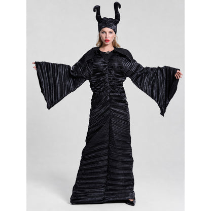 Black Long Dress with Bell Sleeves