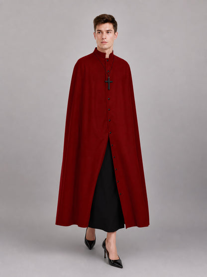 Dark Red Hooded Costume Cloak