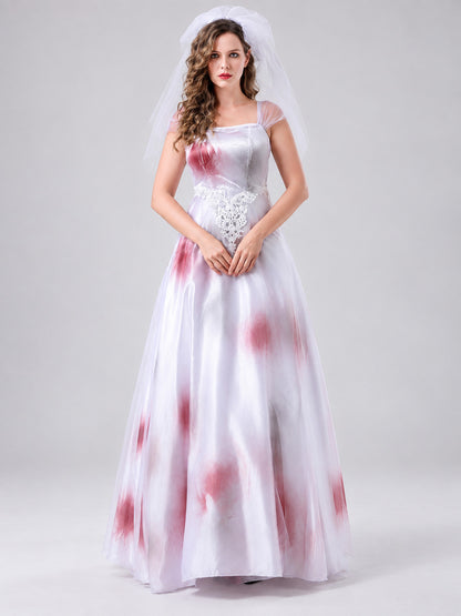 Costume: White Dress with Red Spots, Veil