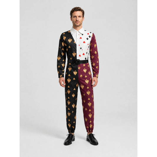 Halloween Playing Card Costume Jumpsuit on-model view