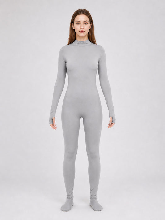Gray Full-Body Invisibility Suit for Cosplay front view