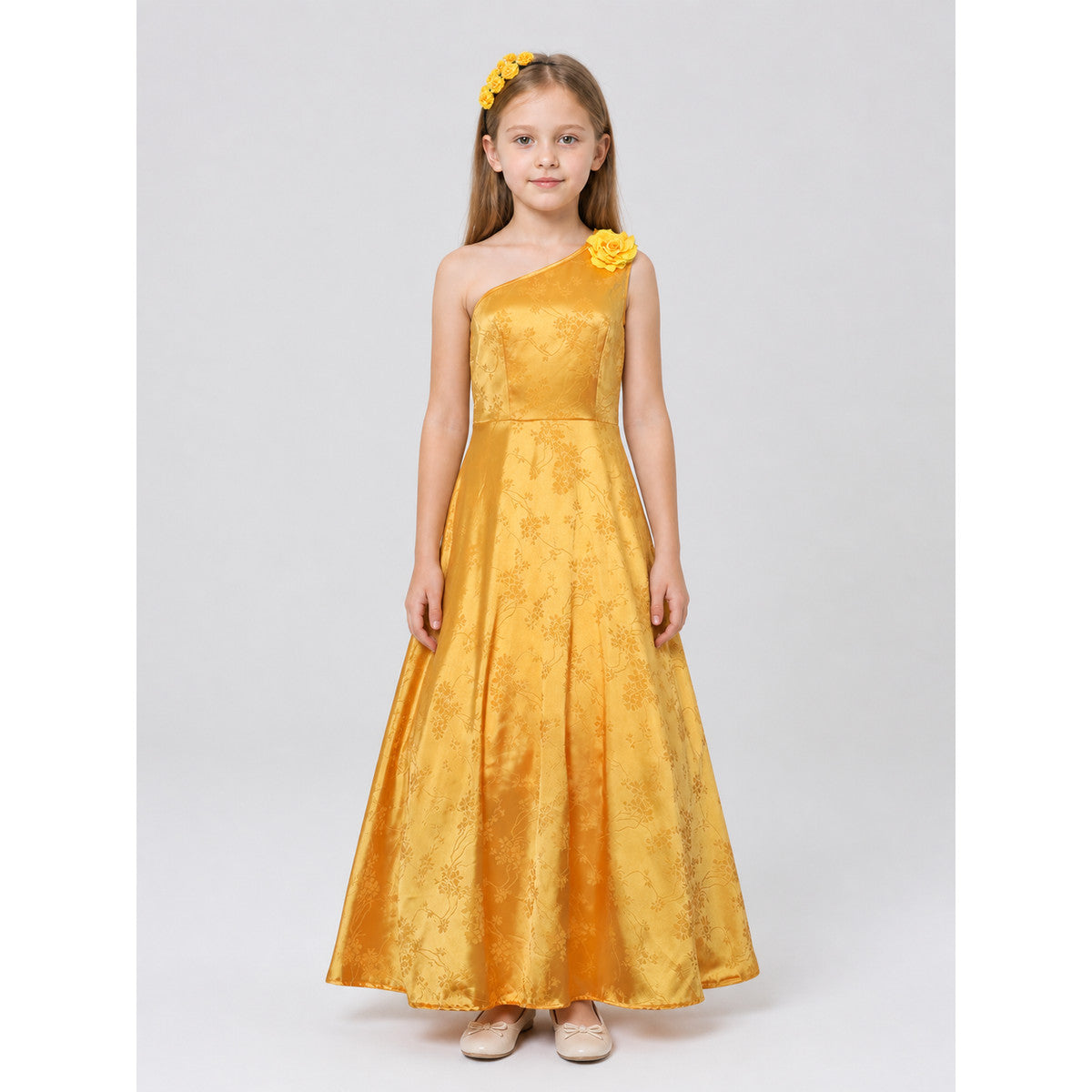 Yellow One-Shoulder Dress for a Zootopia Costume on-model view