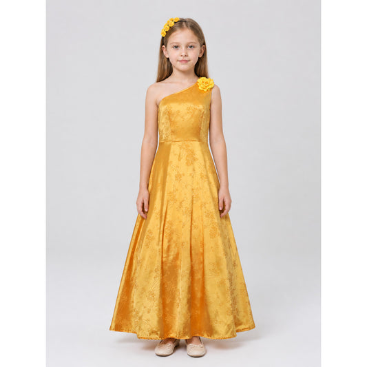 Yellow One-Shoulder Dress for a Zootopia Costume on-model view