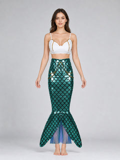 Mermaid Stage Costume with Top and Skirt