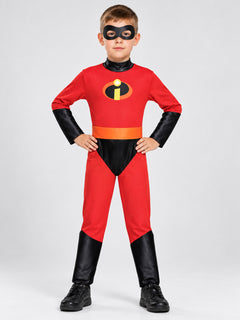 Kids' superhero carnival costume red with emblem