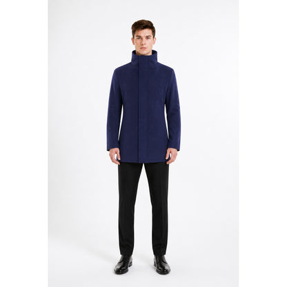 Anime Long Dark Navy Blazer with a High Collar main product view
