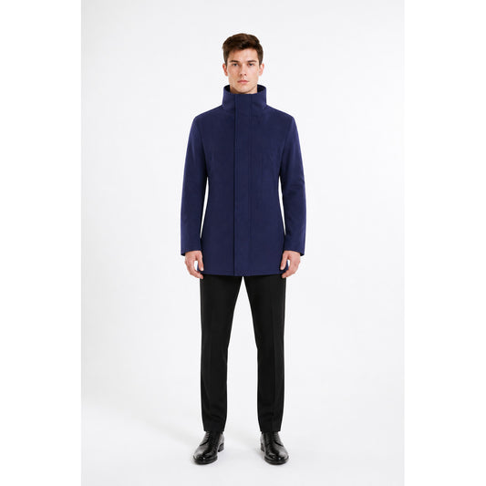 Anime Long Dark Navy Blazer with a High Collar main product view