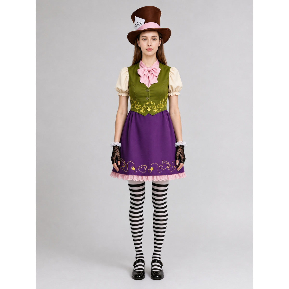 Mad Hatter Costume: Dress, Hat, and Accessories