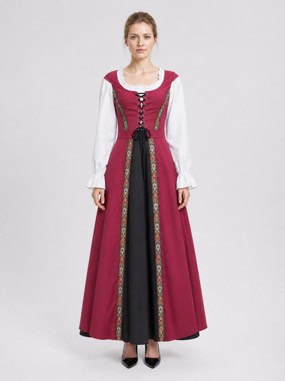 Vintage Medieval Dress for Cleopatra Cosplay on-model view