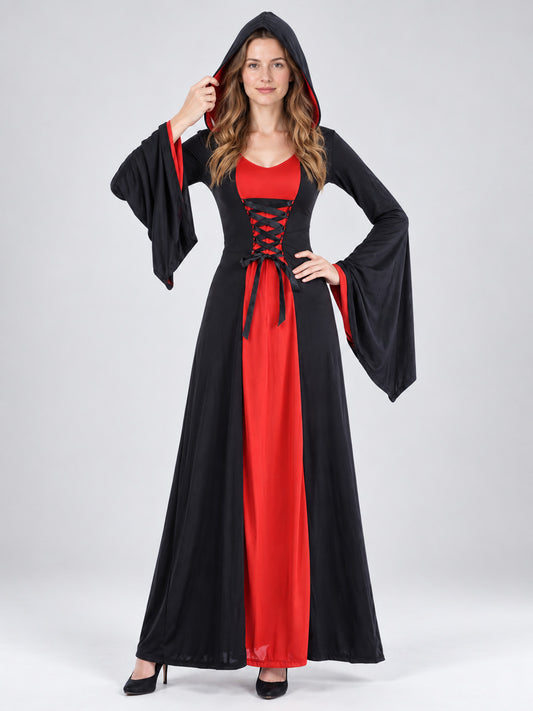 Hooded Vampire Costume with Lacing