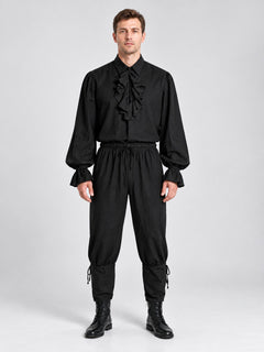 Medieval-style costume in black with ruffles