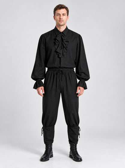 Medieval-style costume in black with ruffles
