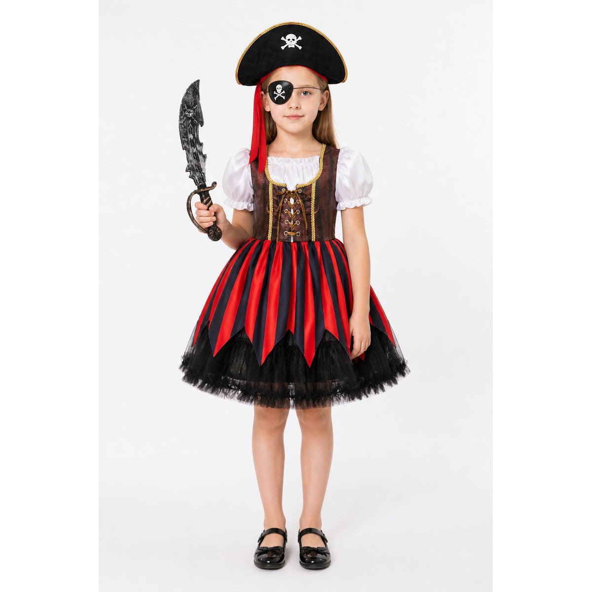Halloween Pirate Costume with Dress and Hat main product view