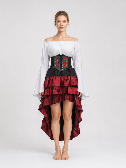 Gothic Halloween Set with an Asymmetrical Skirt on-model view