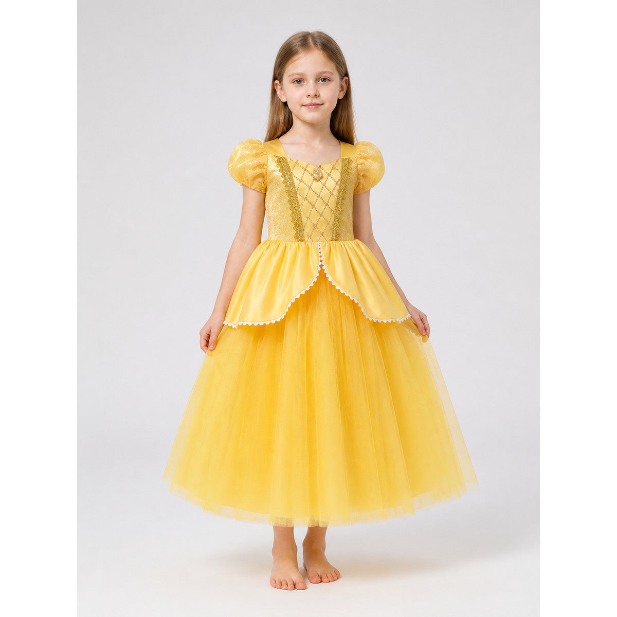 Yellow Princess Costume Dress for Halloween and Cosplay main product view