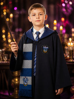 Harry Potter Kids Costume Set, Hooded Long Robe, Tie And Scarf