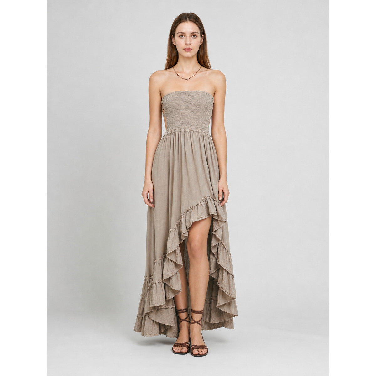 Strapless Boho Maxi Dress