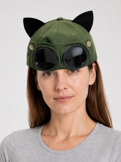 Green Carnival Headwear with Ears and Glasses main product view