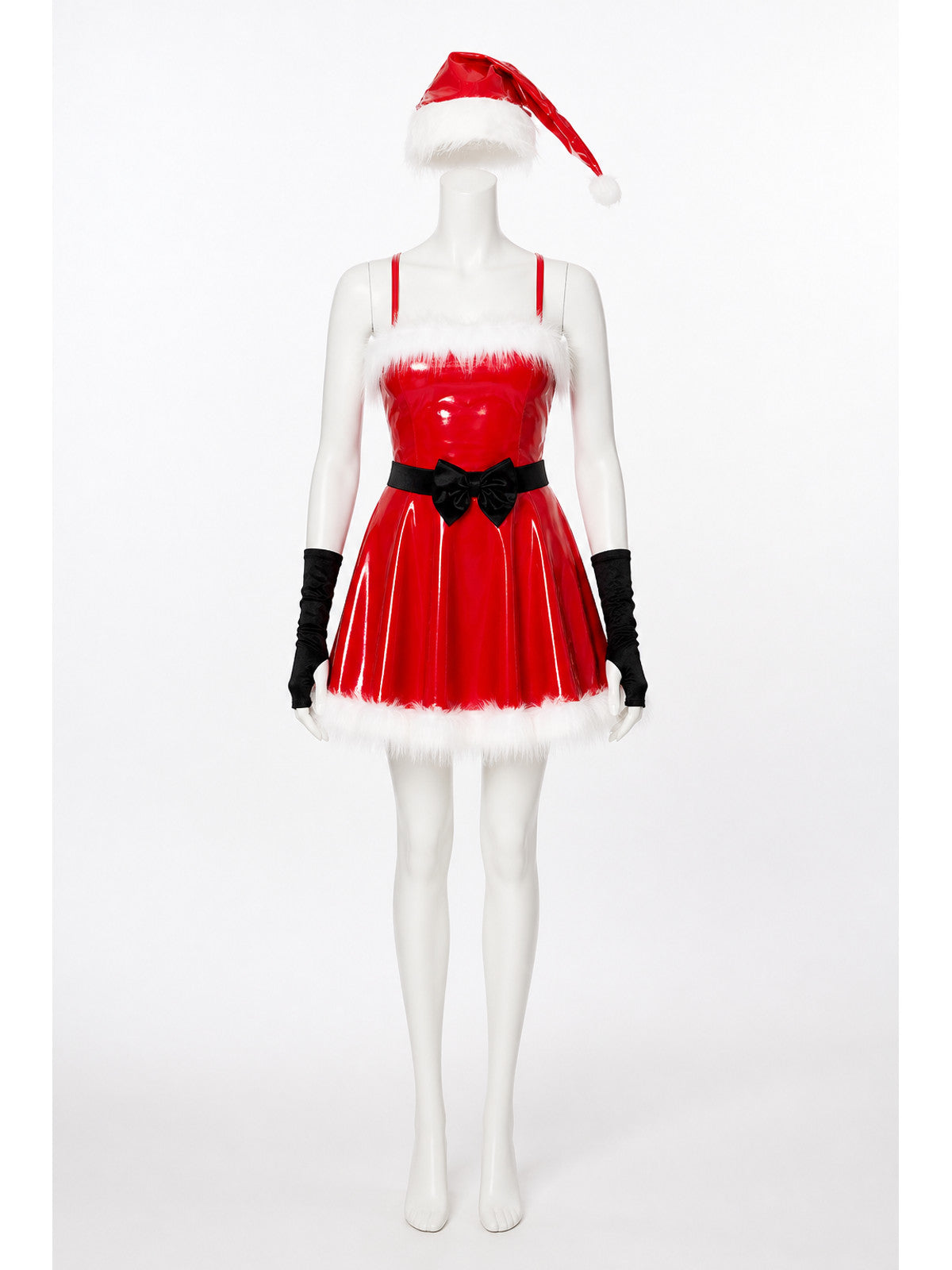 Red New Year's Carnival Costume with White Trim main product view