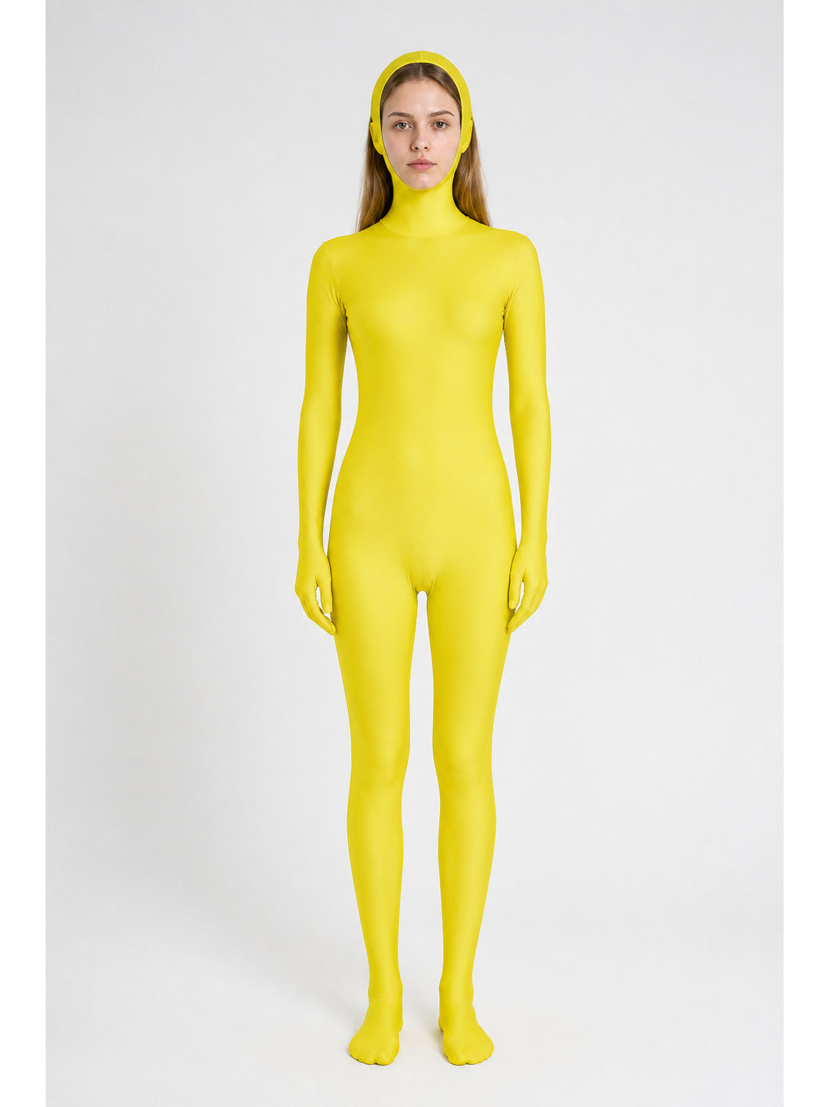 Yellow Zentai Suit with Oval Face Opening main product view